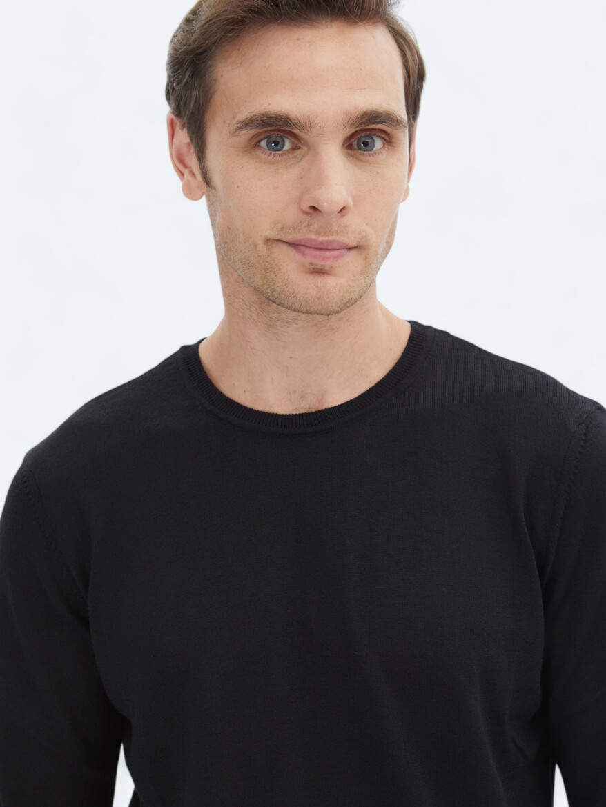 Black Knitwear Sweatshirt - 3