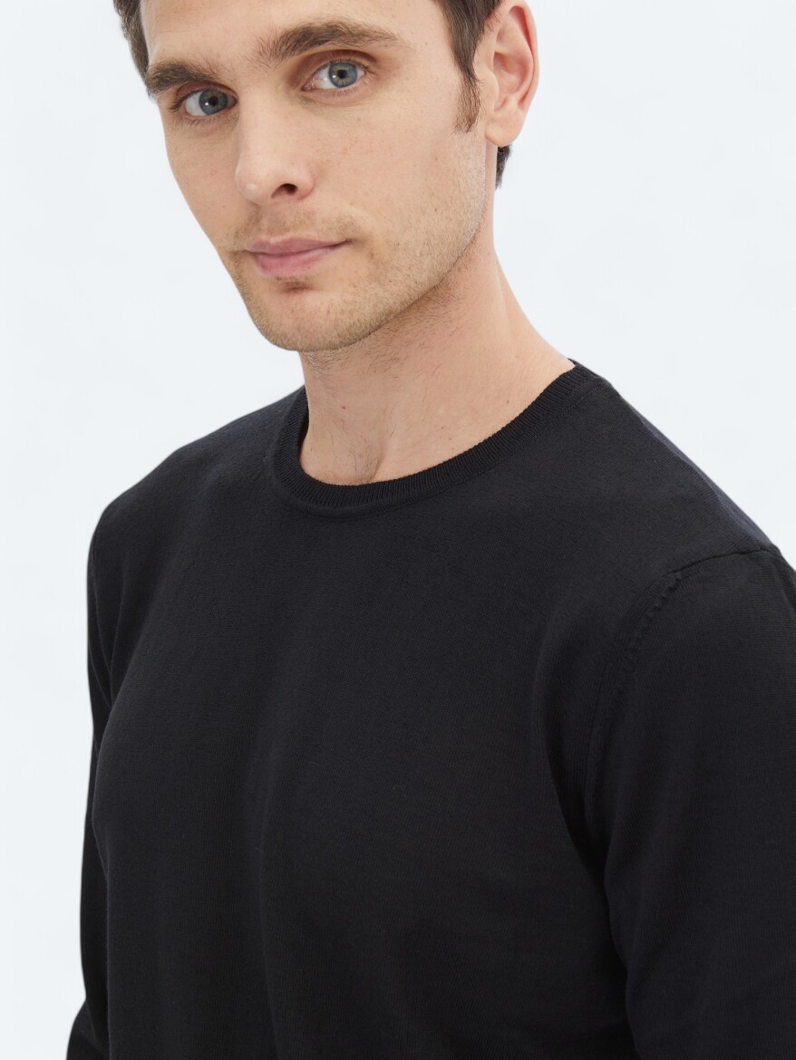 Black Knitwear Sweatshirt - 4