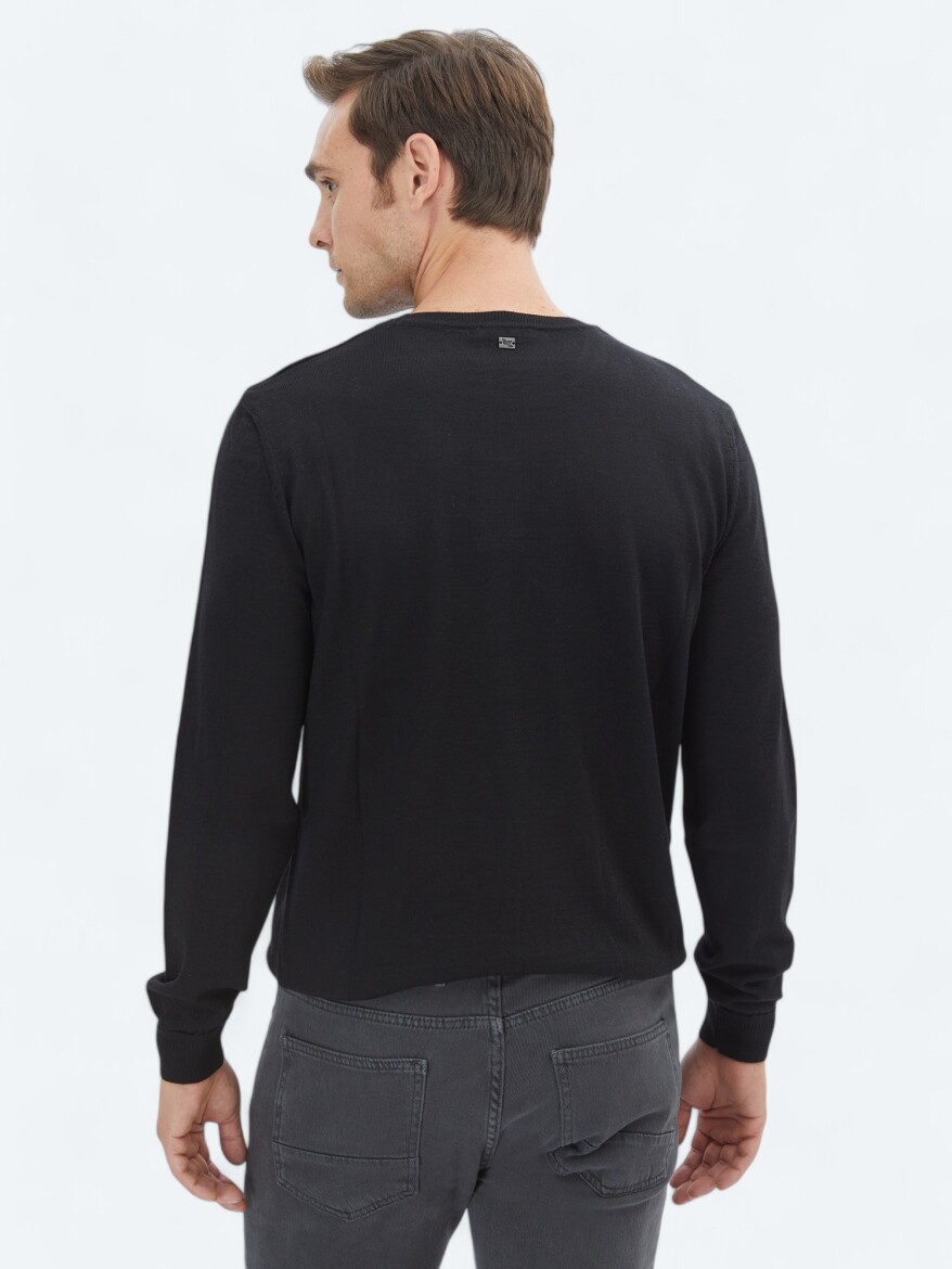 Black Knitwear Sweatshirt - 6