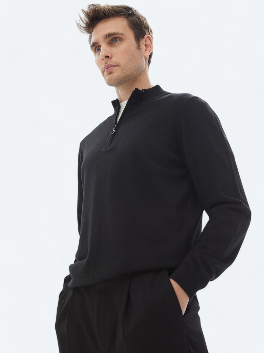 Black Knitwear Sweatshirt - 2