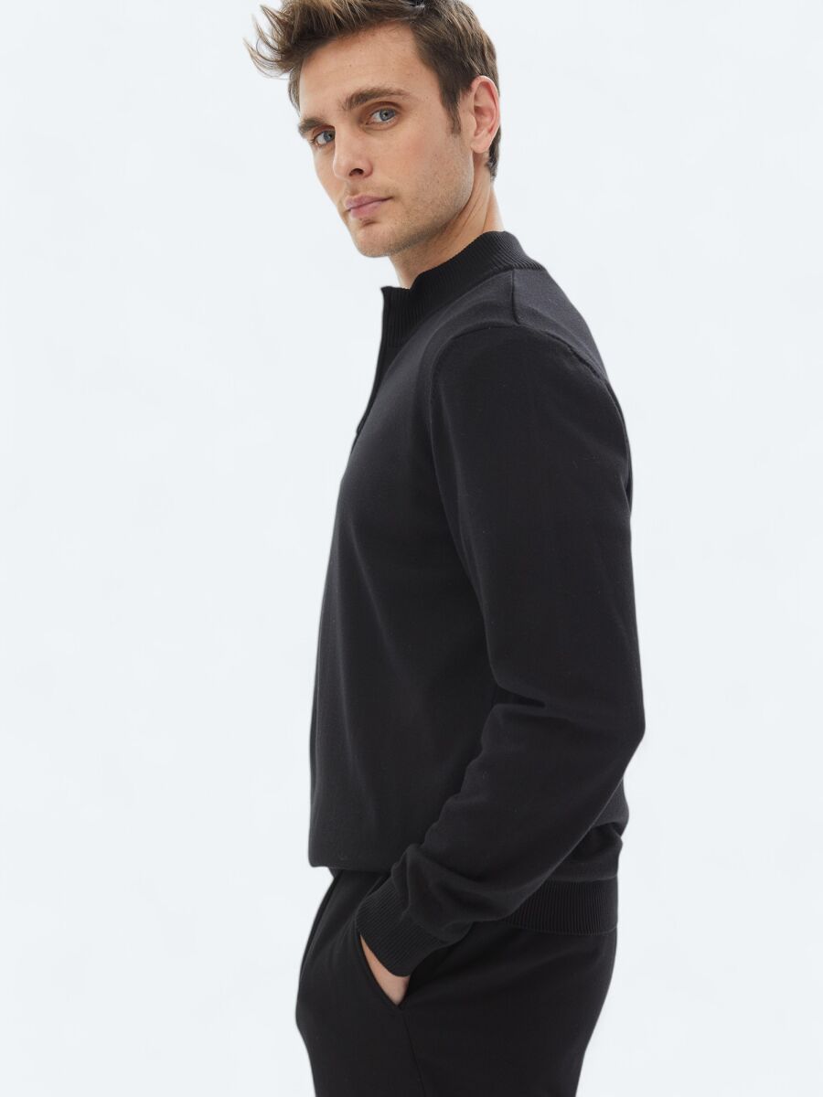 Black Knitwear Sweatshirt - 4