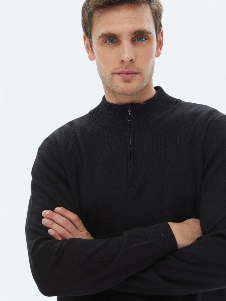 Black Knitwear Sweatshirt - 5