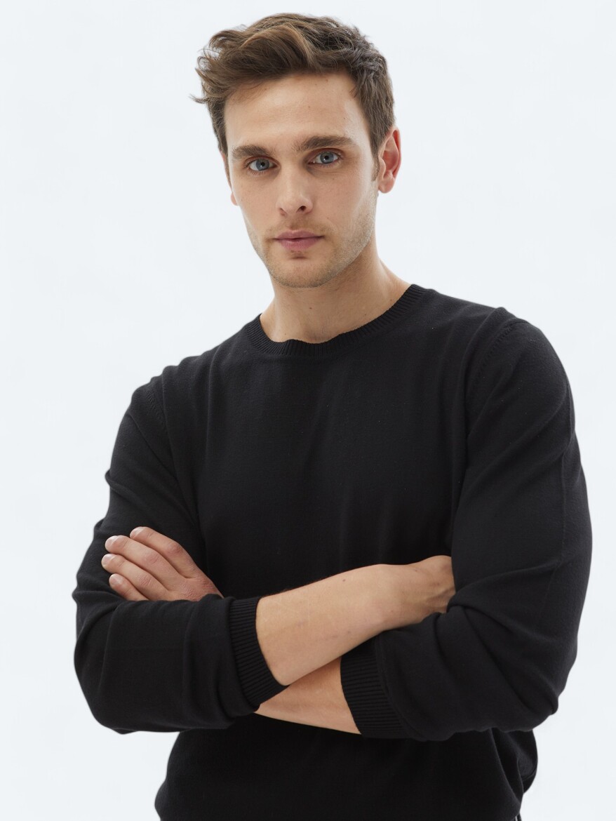 Black Knitwear Sweatshirt - 4