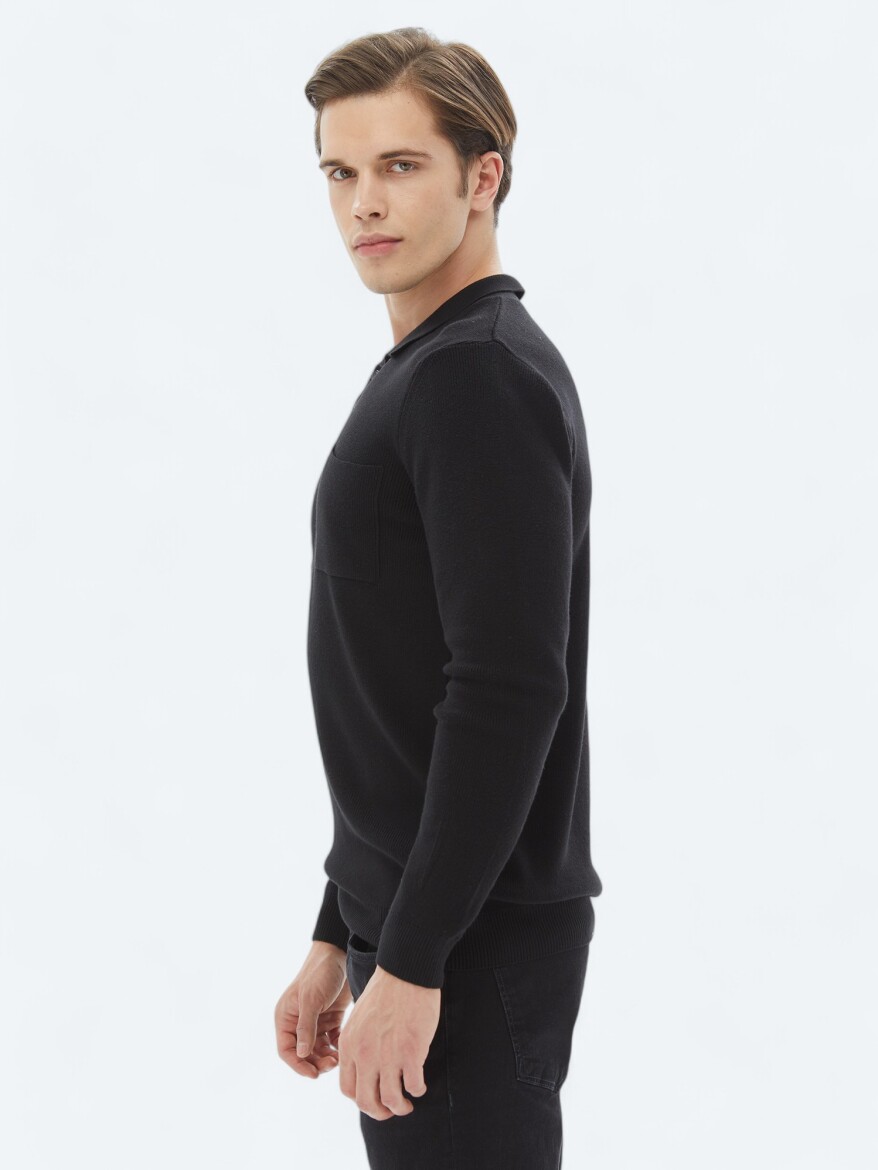Black Knitwear Sweatshirt - 3