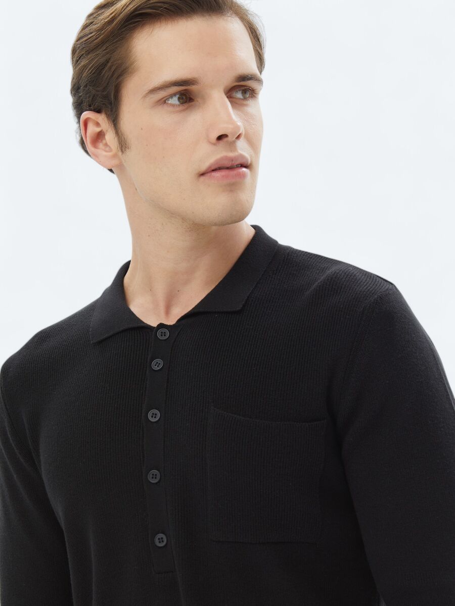 Black Knitwear Sweatshirt - 4