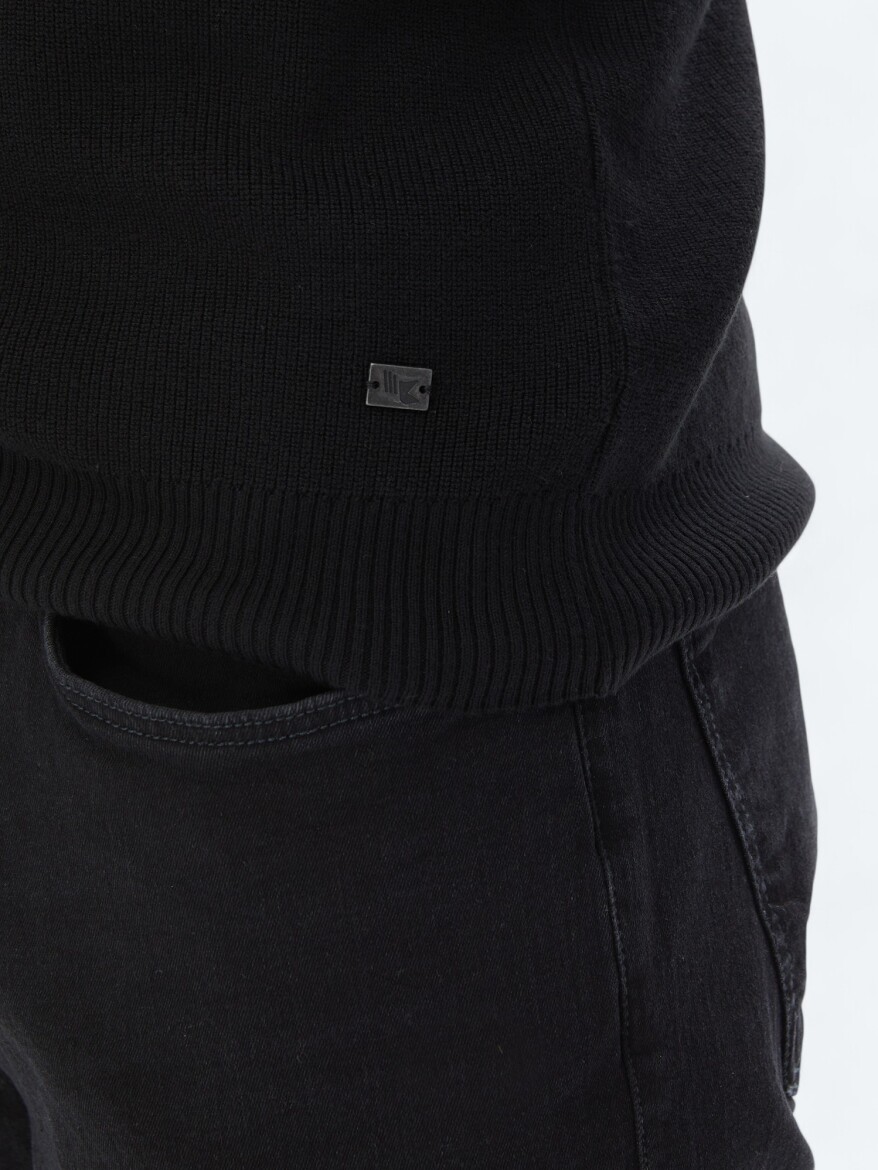 Black Knitwear Sweatshirt - 5