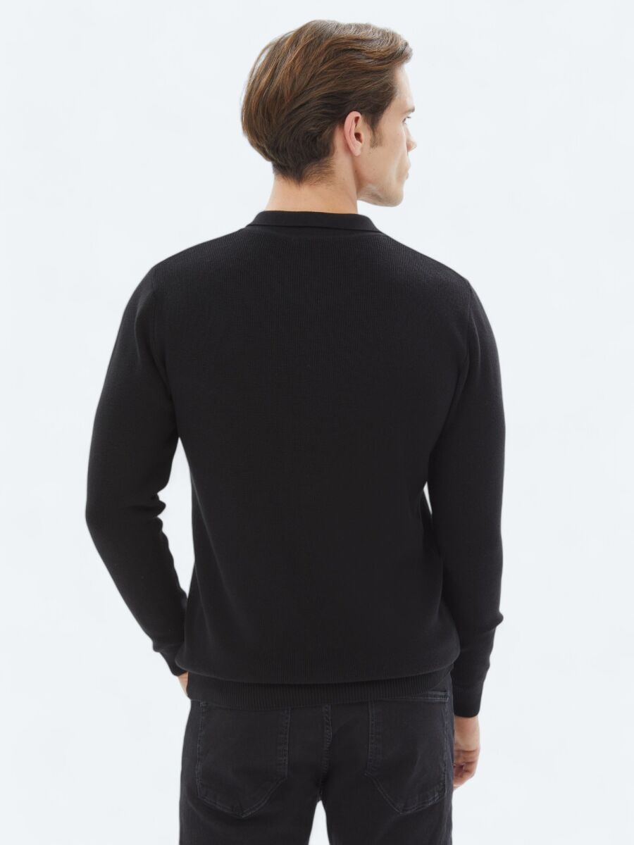 Black Knitwear Sweatshirt - 6