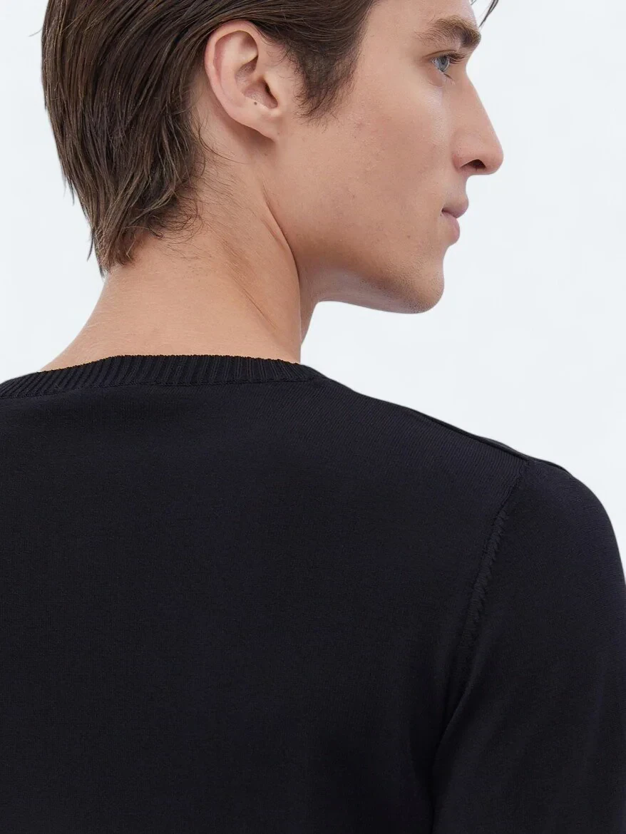 Black Knitwear Sweatshirt - 4