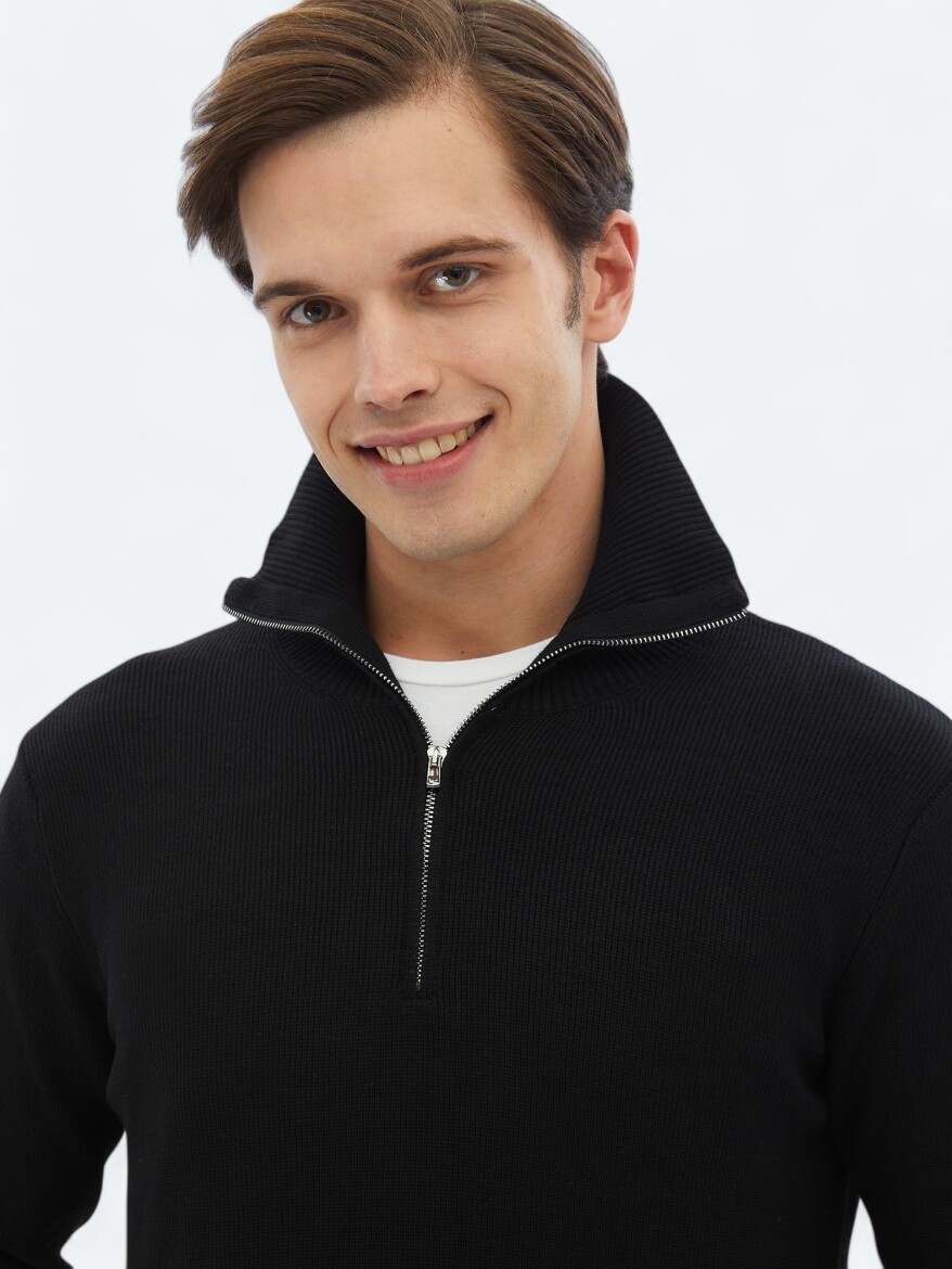 Black Knitwear Sweatshirt - 4