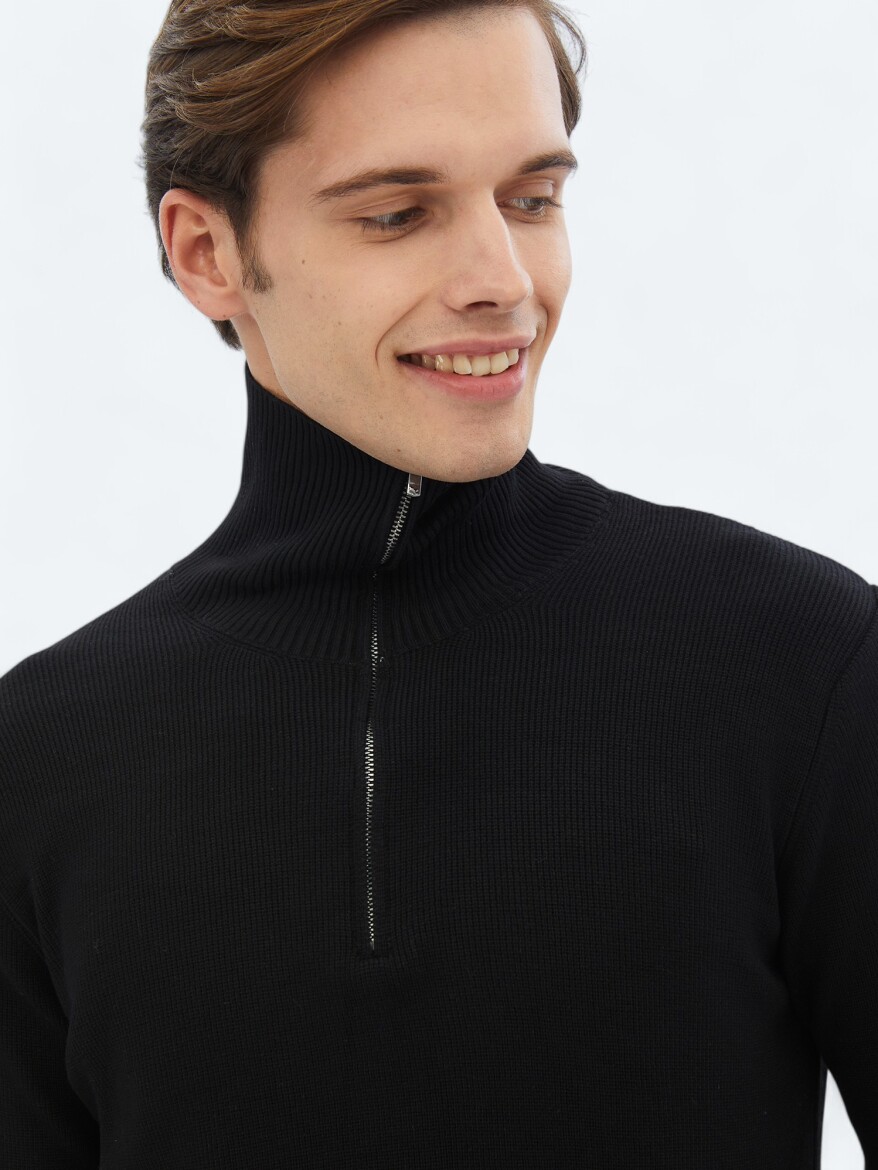 Black Knitwear Sweatshirt - 5