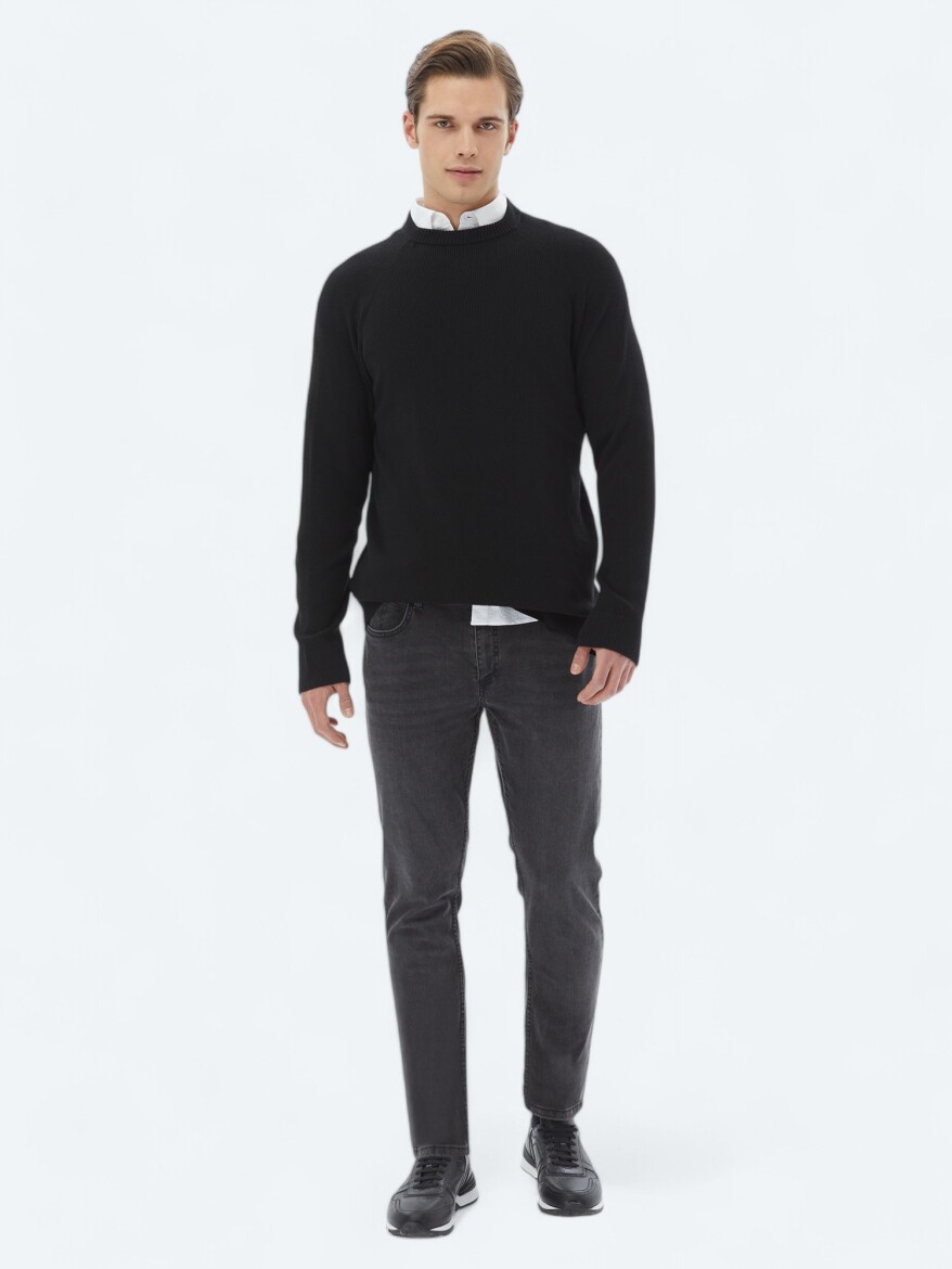 Black Knitwear Sweatshirt - 2