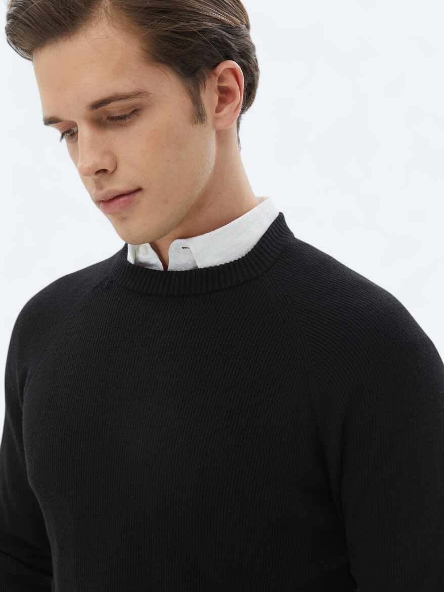 Black Knitwear Sweatshirt - 3