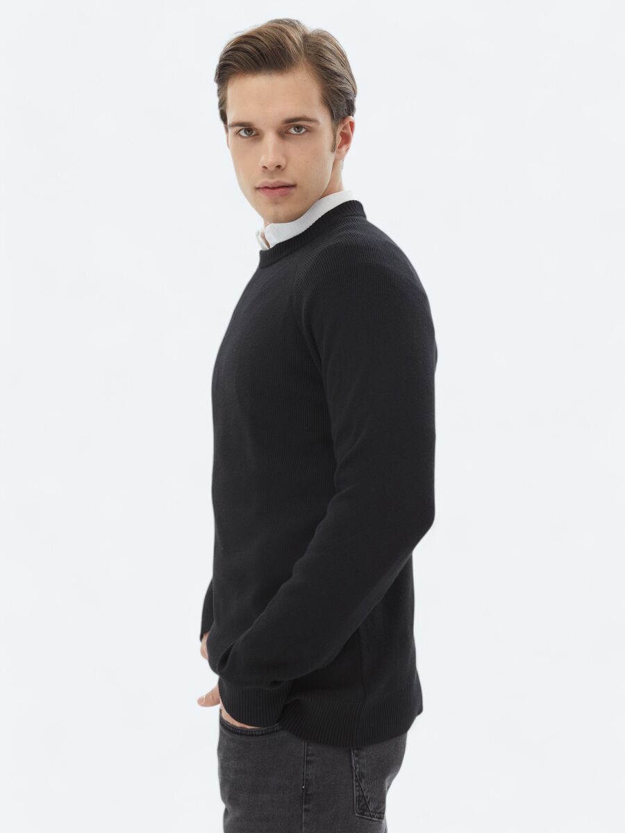Black Knitwear Sweatshirt - 4
