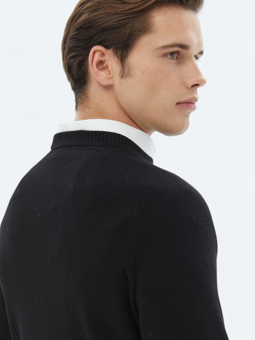 Black Knitwear Sweatshirt - 5