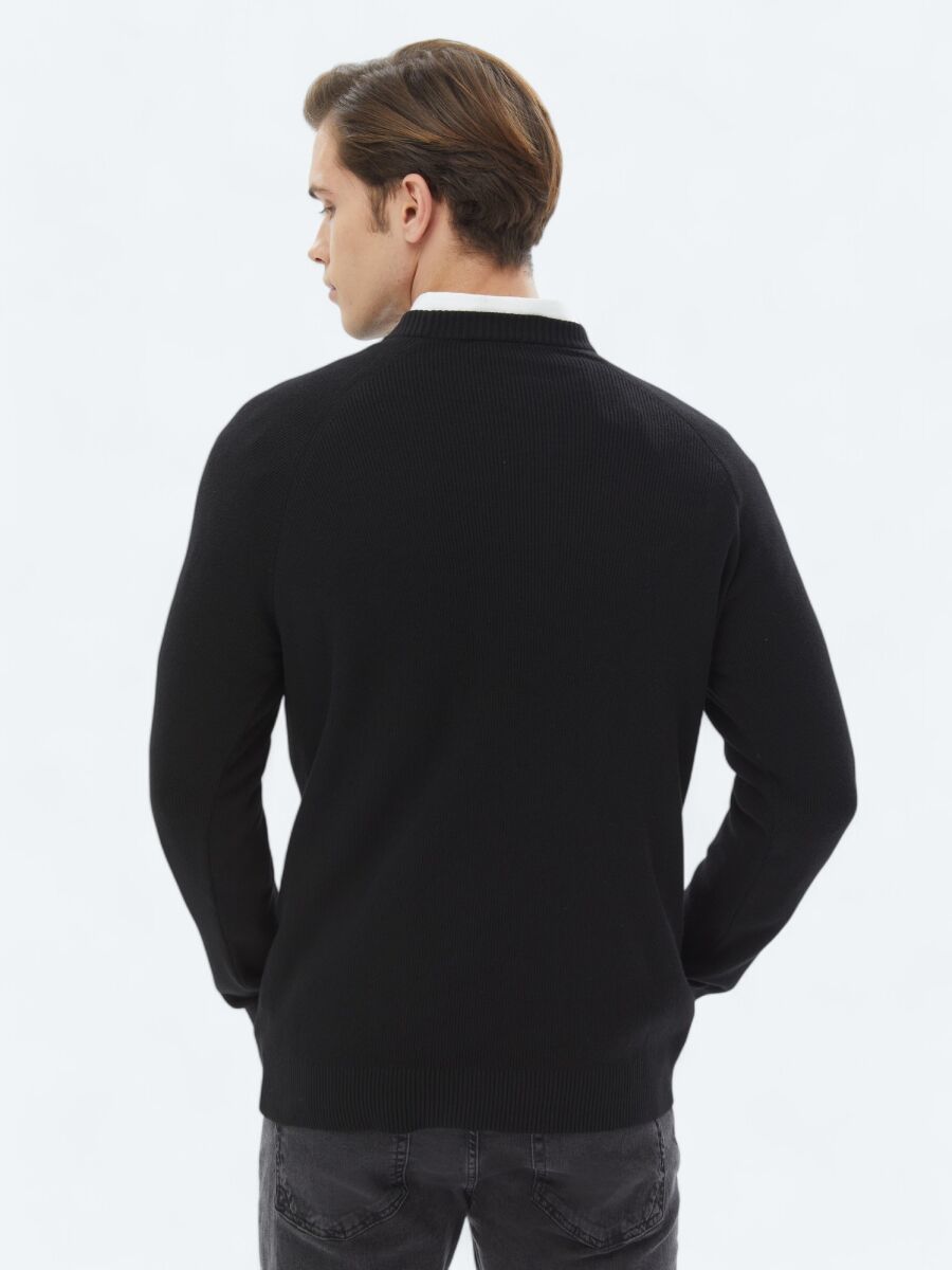 Black Knitwear Sweatshirt - 6