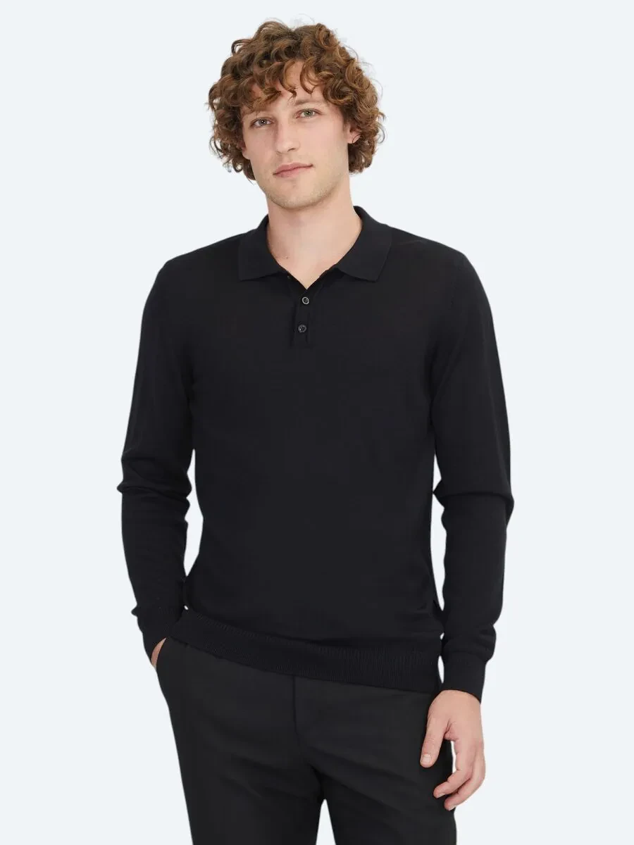 Black Knitwear Sweatshirt - 1