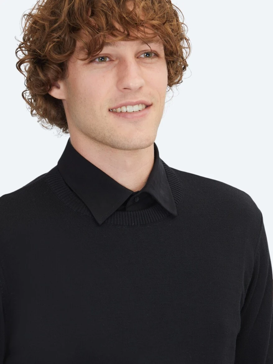 Black Knitwear Sweatshirt 
