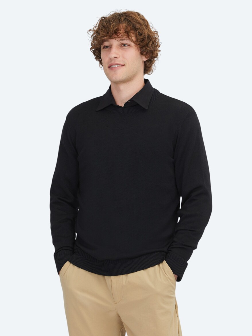 Black Knitwear Sweatshirt 