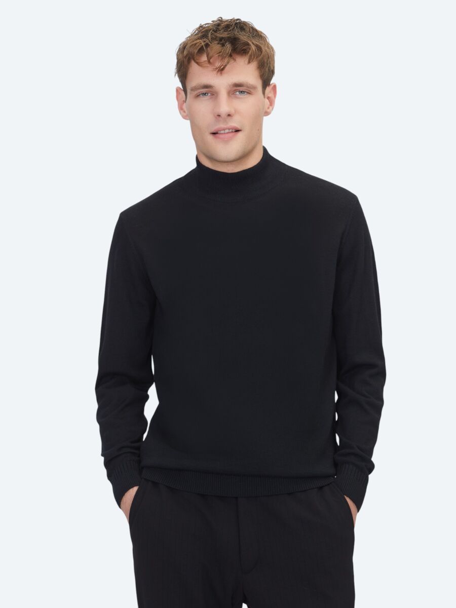 Black Knitwear Sweatshirt - 1