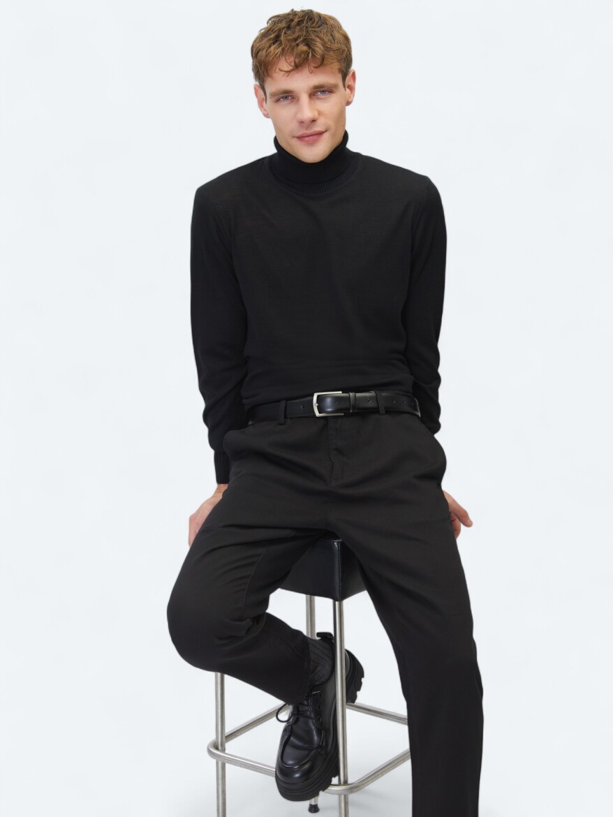 Black Knitwear Sweatshirt - 1