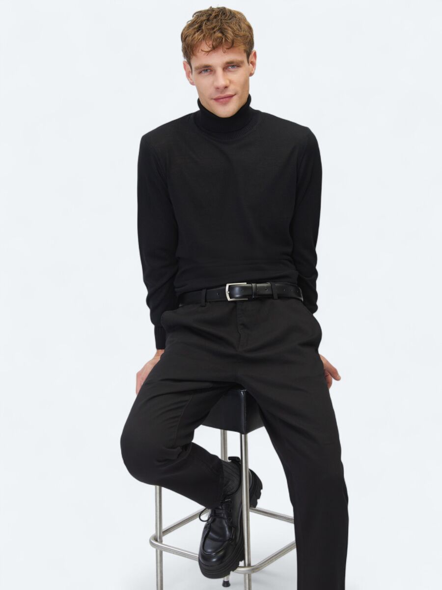Black Knitwear Sweatshirt - 1