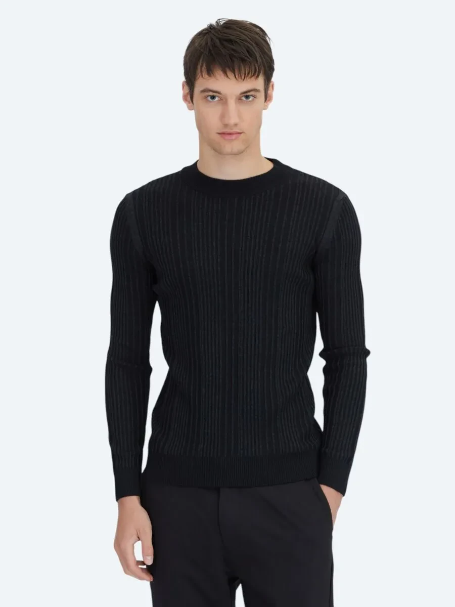 Black Knitwear Sweatshirt - 1