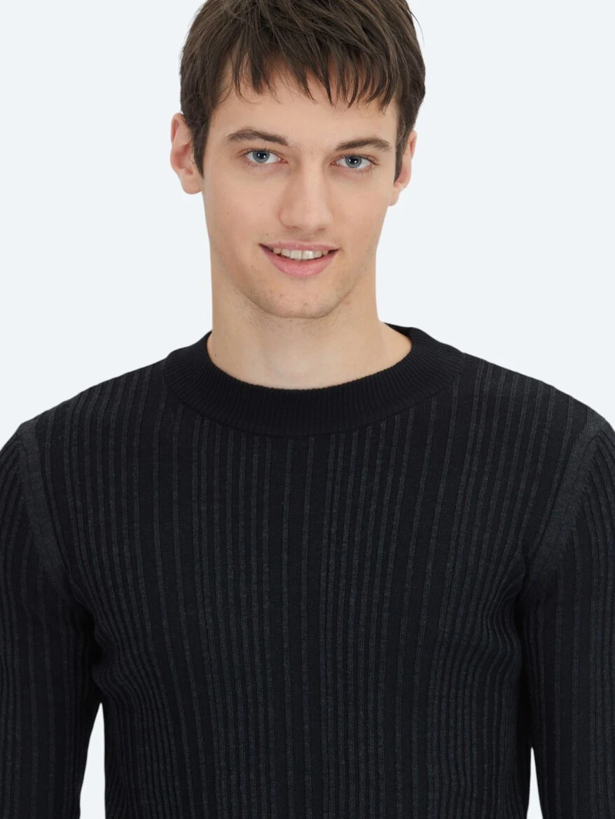 Black Knitwear Sweatshirt - 4