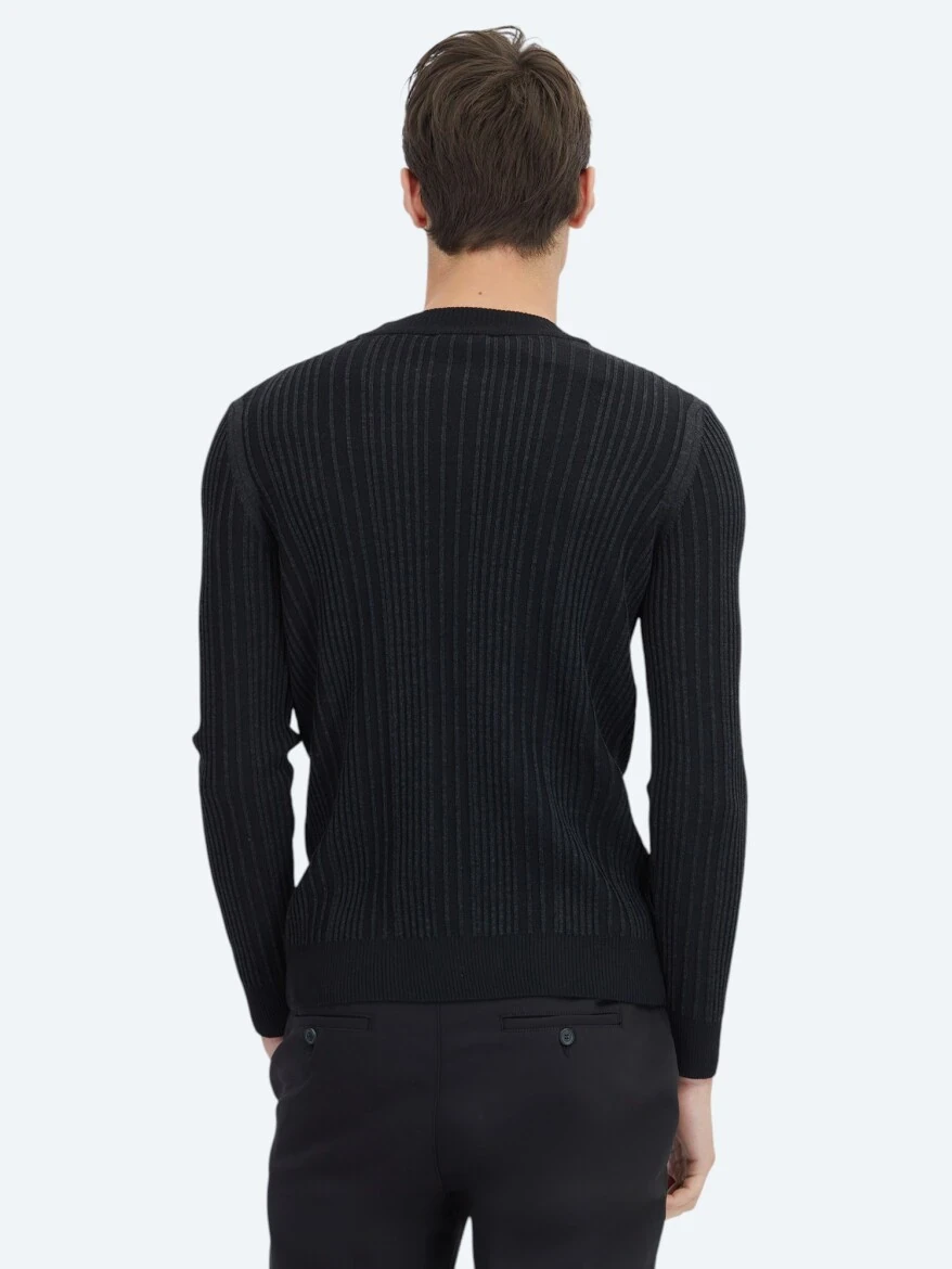 Black Knitwear Sweatshirt - 5