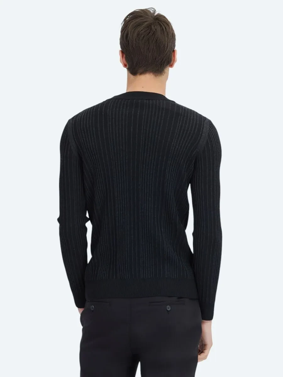 Black Knitwear Sweatshirt - 5