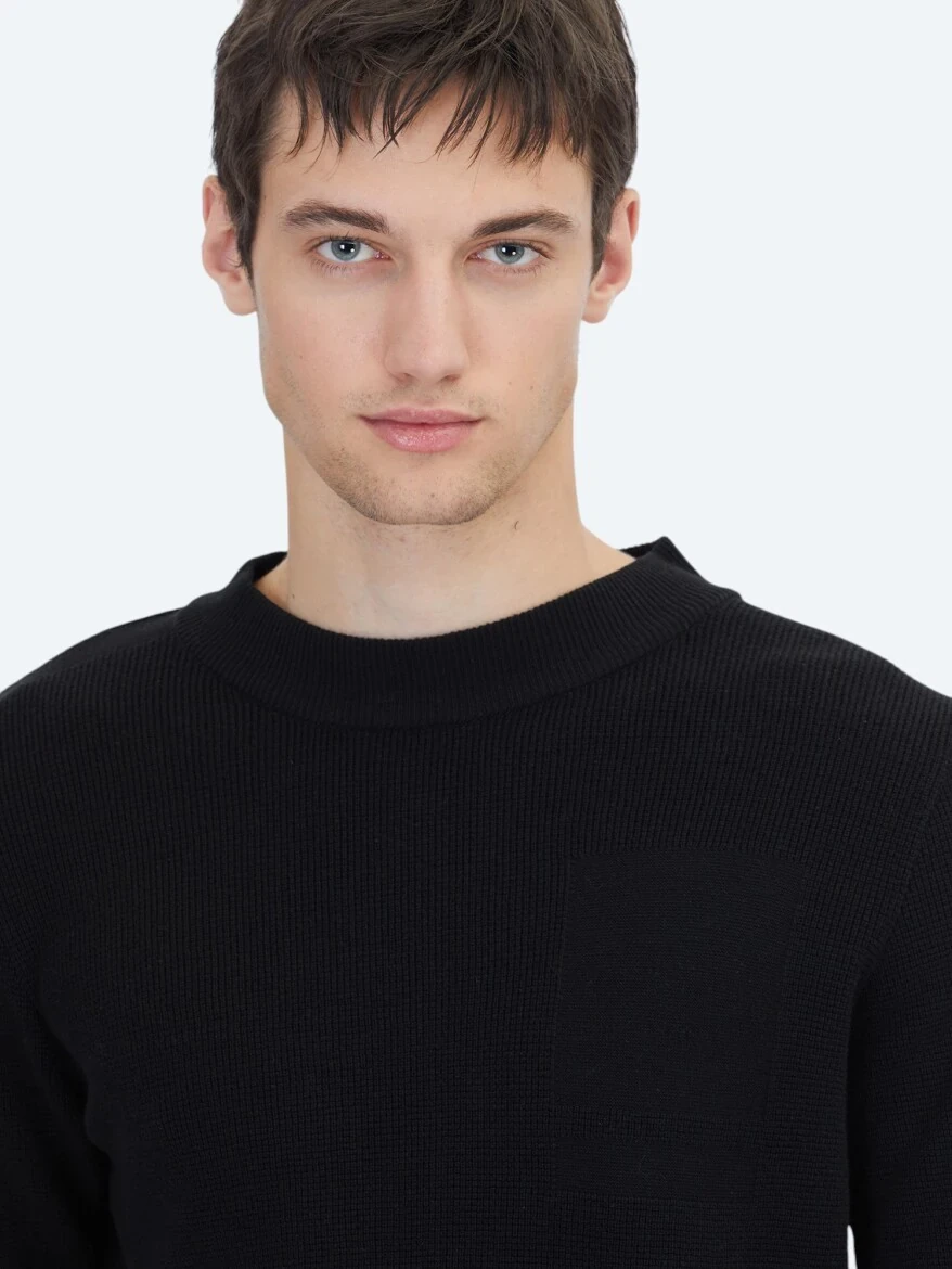 Black Knitwear Sweatshirt - 4