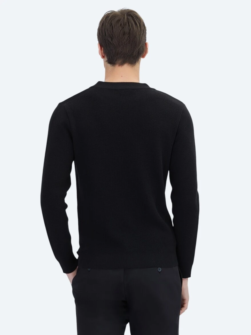 Black Knitwear Sweatshirt - 5