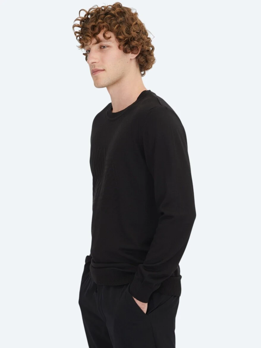 Black Knitwear Sweatshirt - KİP