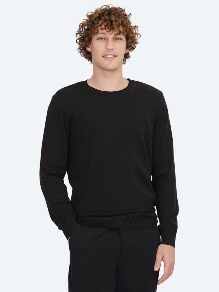 Black Knitwear Sweatshirt 