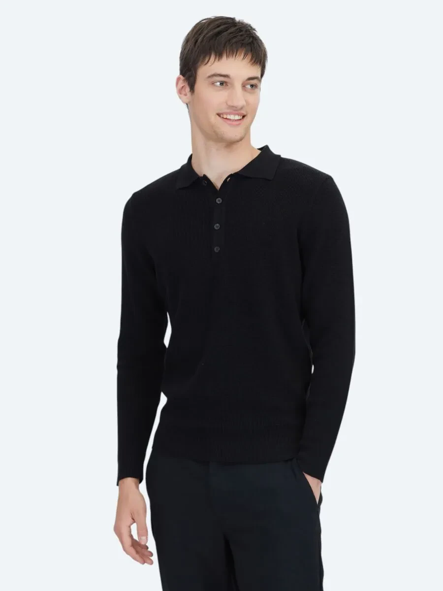 Black Knitwear Sweatshirt - 1