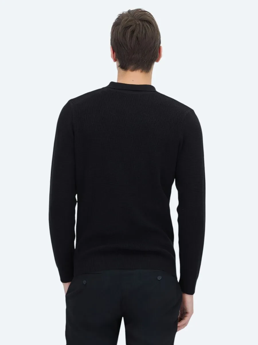 Black Knitwear Sweatshirt - 5