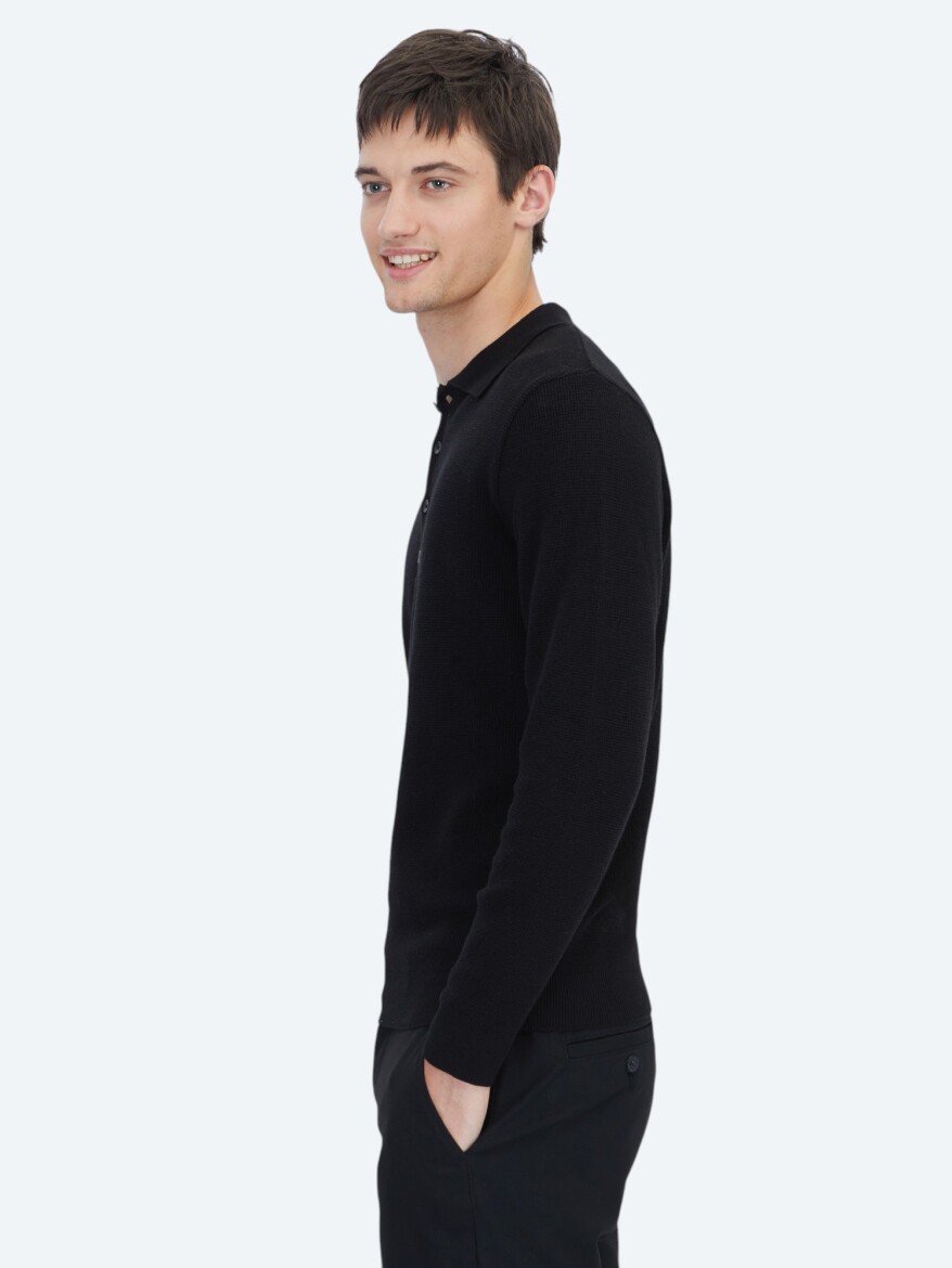 Black Knitwear Sweatshirt - 4