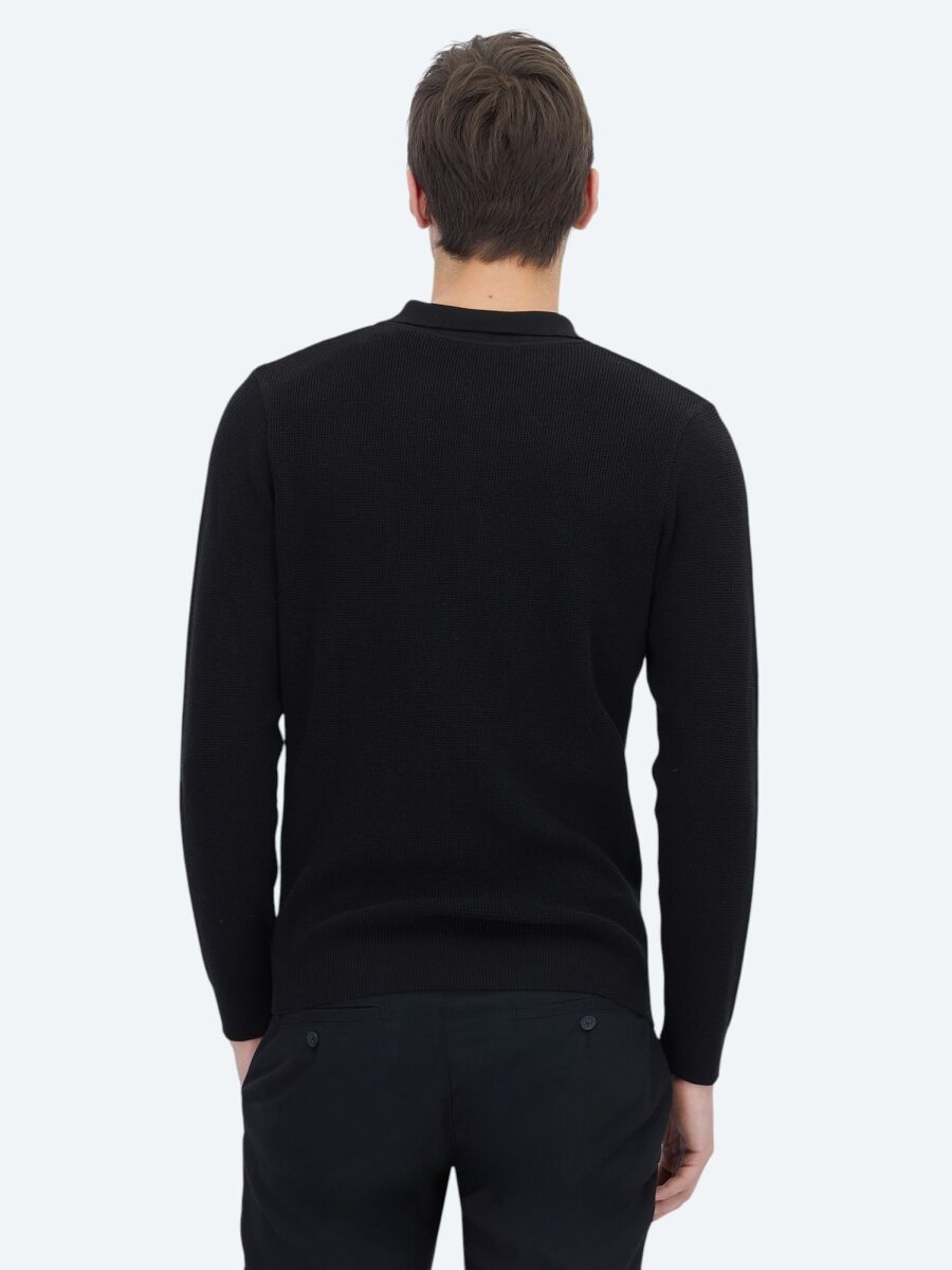 Black Knitwear Sweatshirt - 5