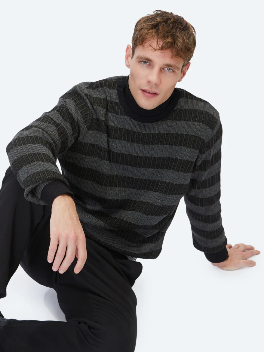 Black Knitwear Sweatshirt - KİP