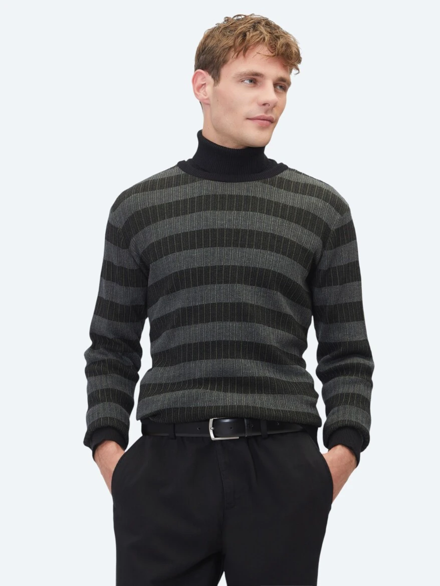 Black Knitwear Sweatshirt - KİP