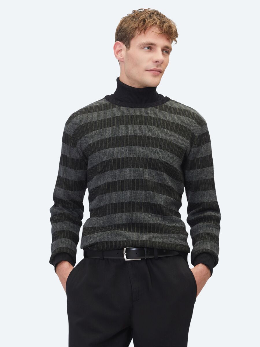 Black Knitwear Sweatshirt - 2