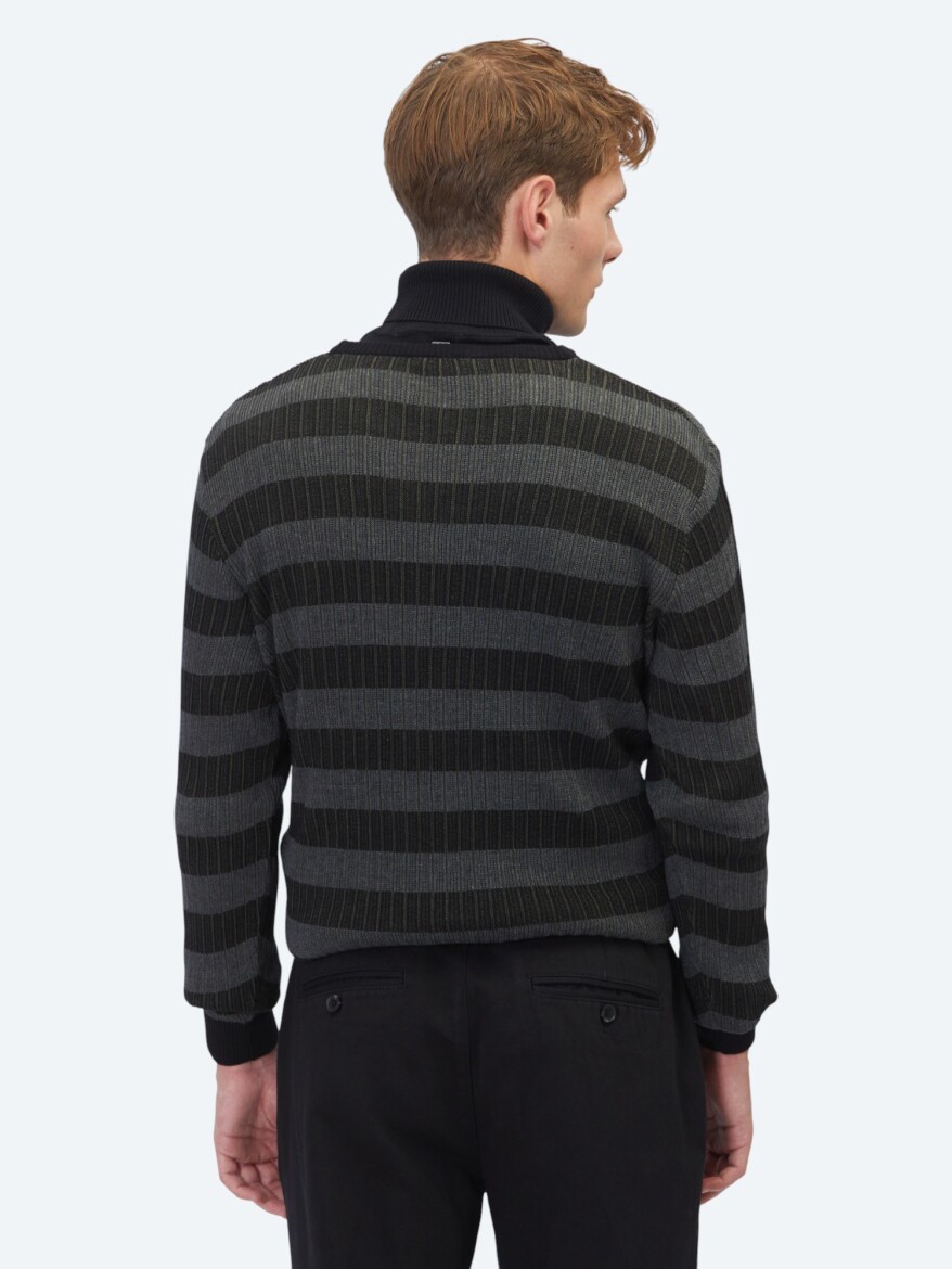 Black Knitwear Sweatshirt - 5