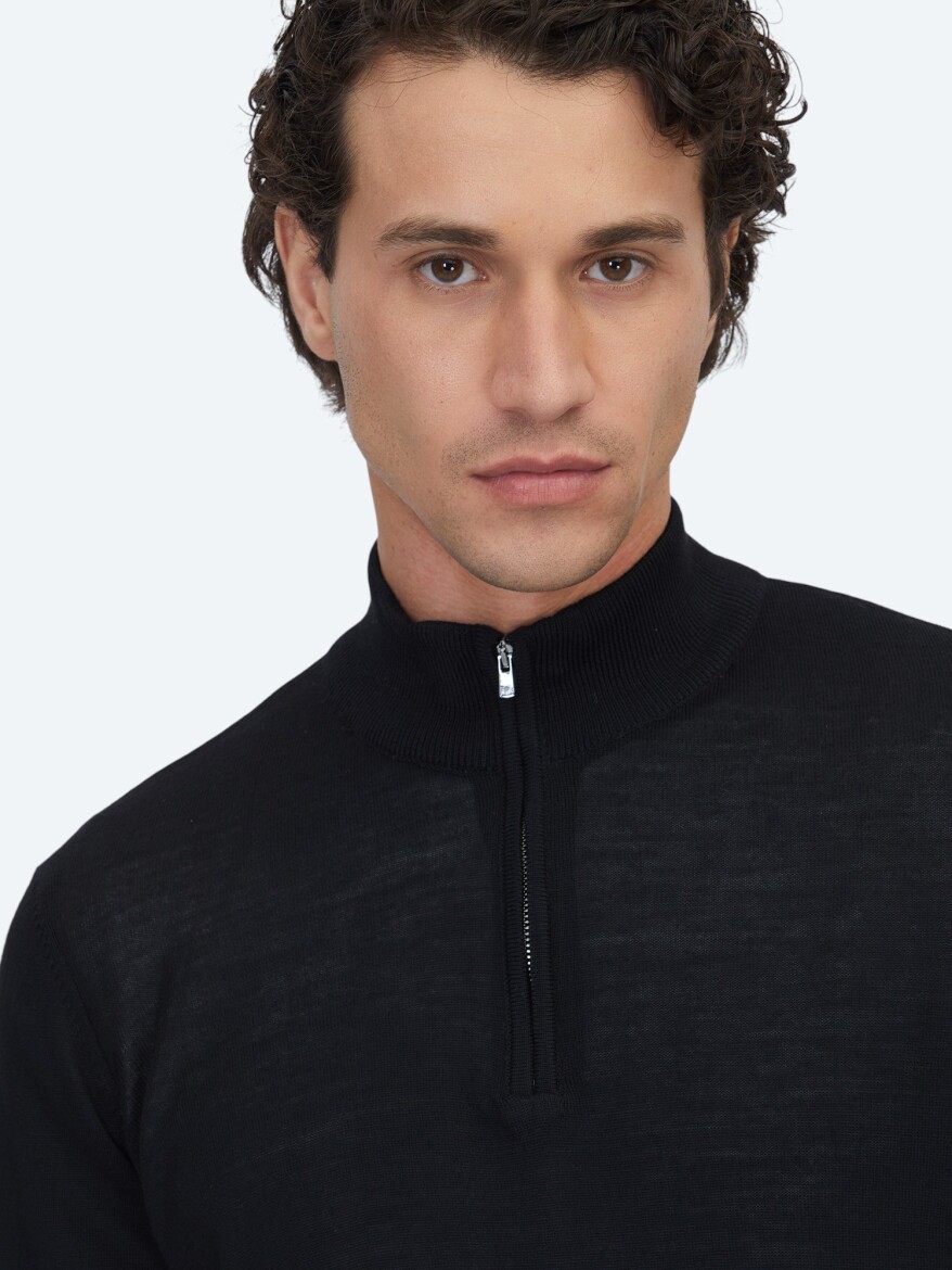 Black Knitwear Sweatshirt - 4