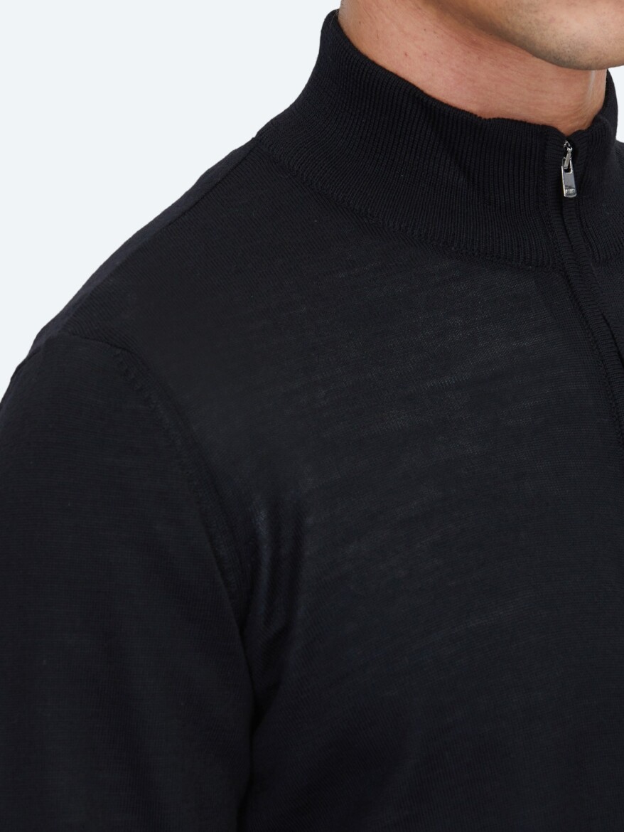 Black Knitwear Sweatshirt - 5