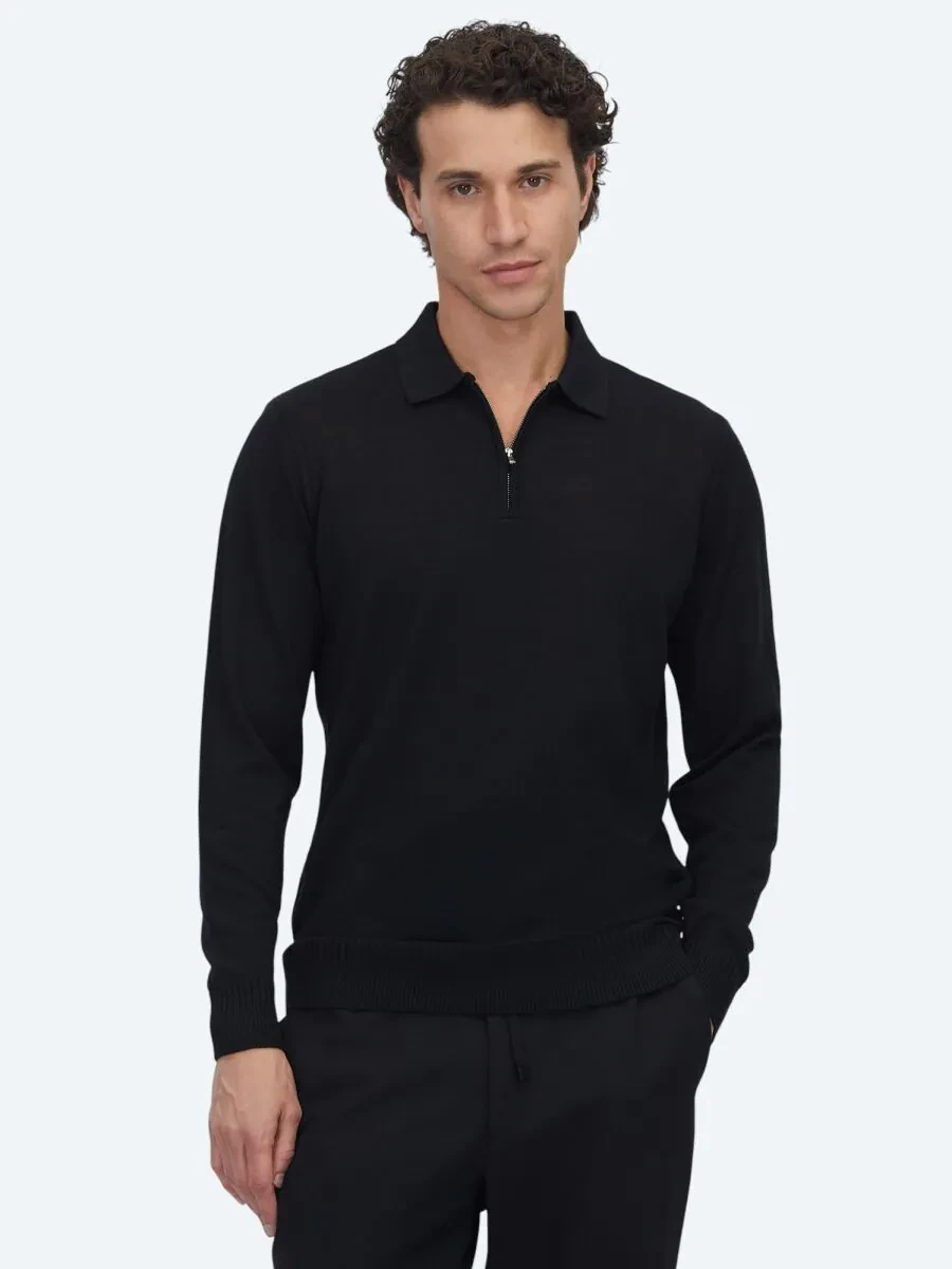 Black Knitwear Sweatshirt - 1