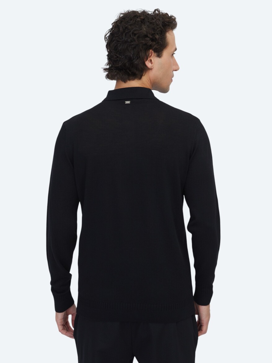 Black Knitwear Sweatshirt - 5