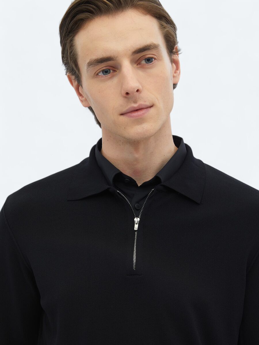 Black Knitwear Sweatshirt - 6