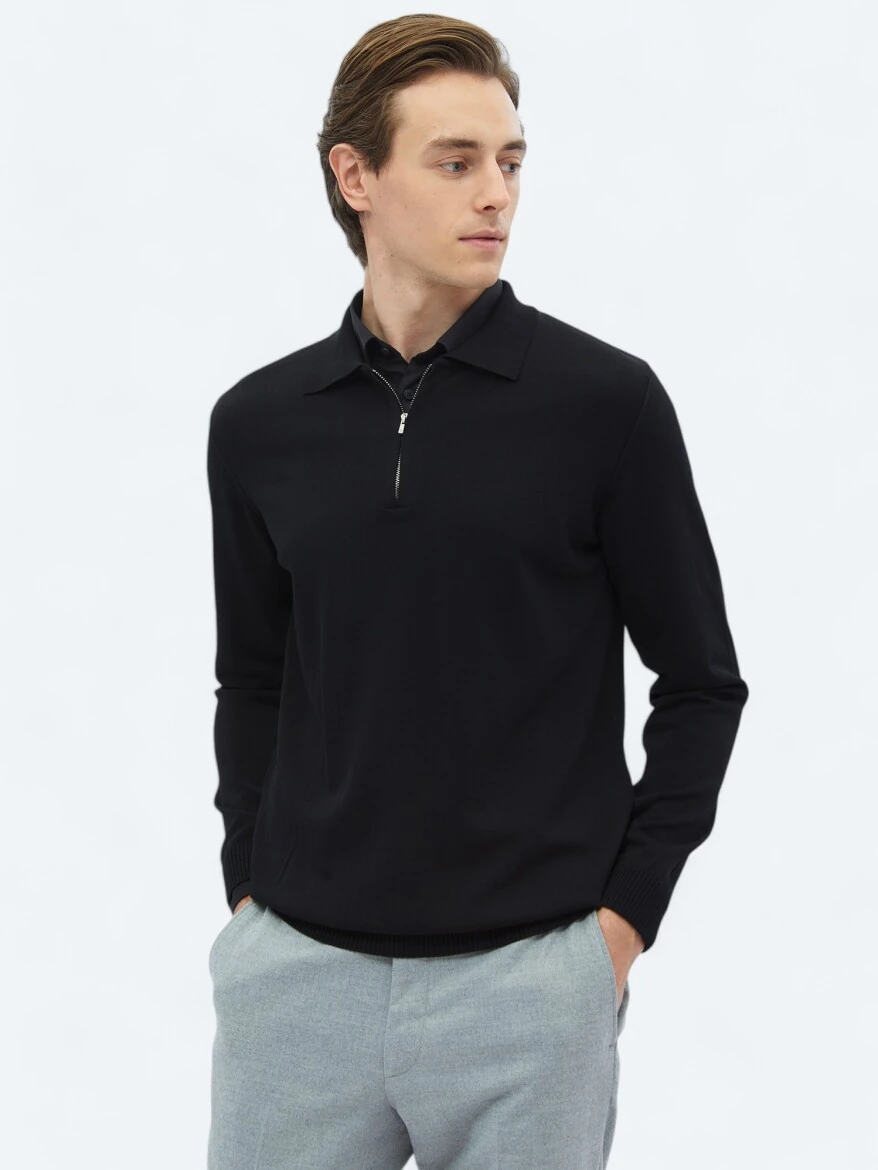 Black Knitwear Sweatshirt - 3