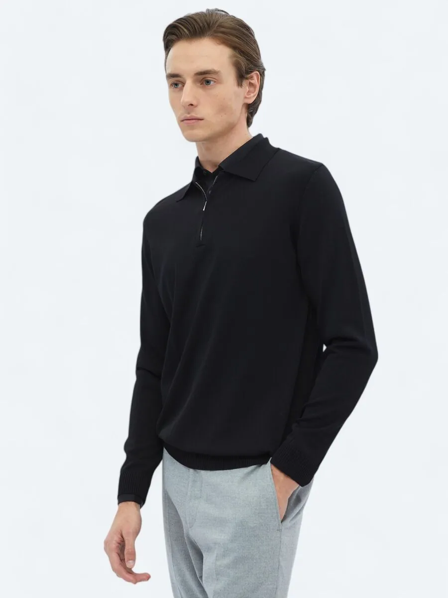 Black Knitwear Sweatshirt - 4