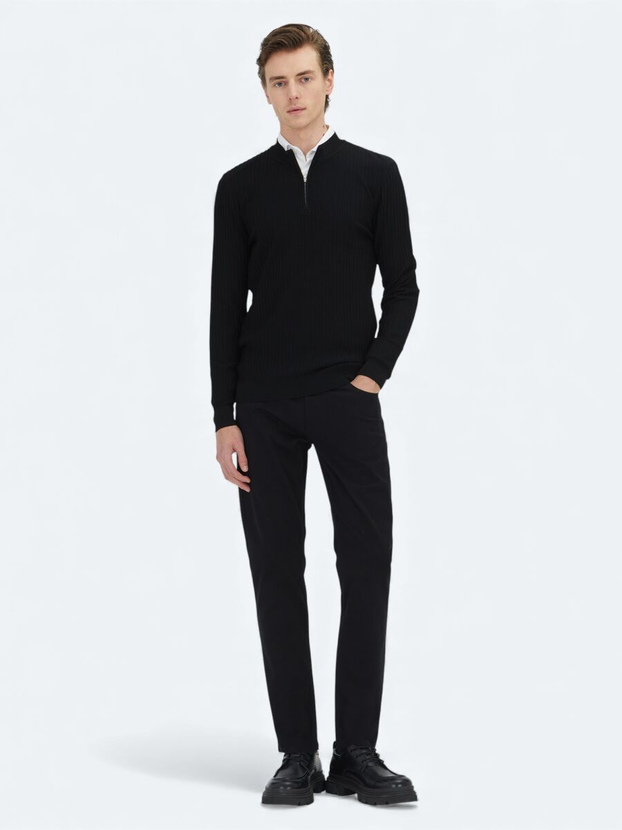 Black Knitwear Sweatshirt - 2