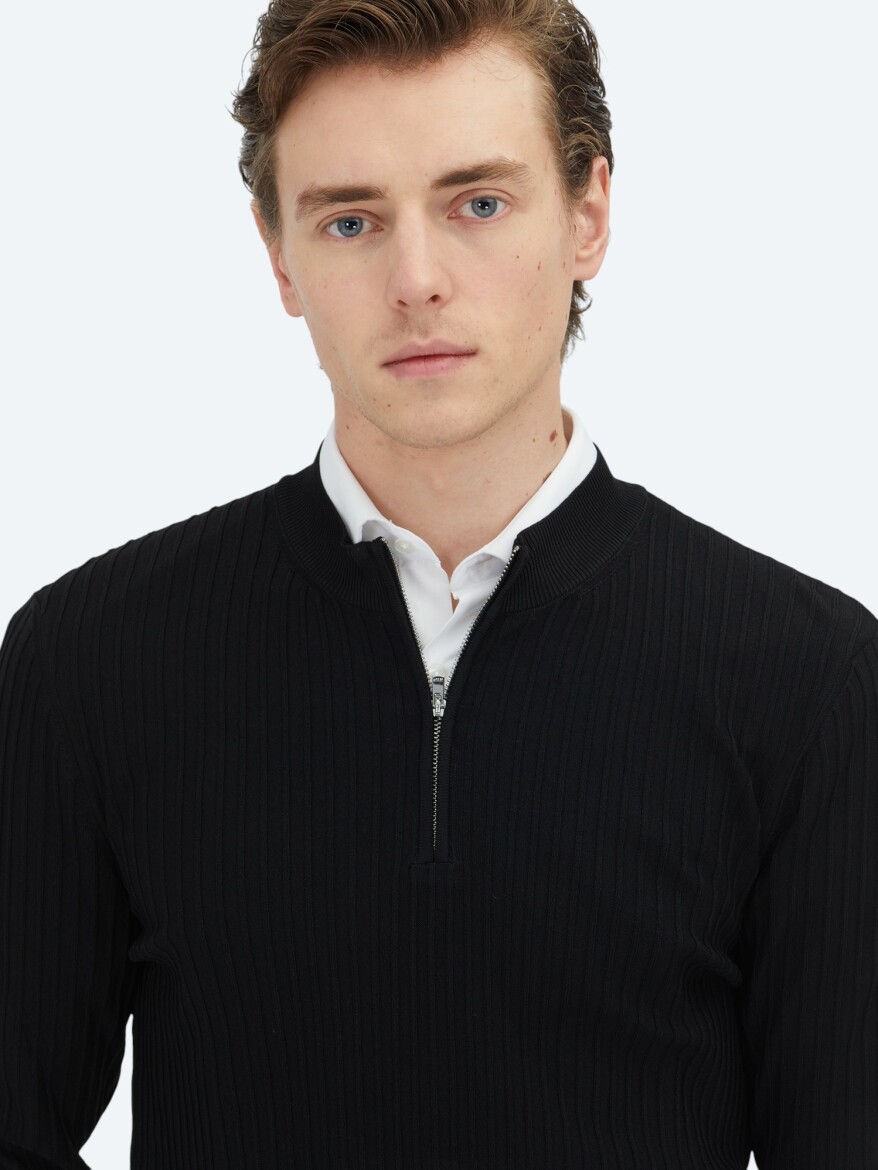 Black Knitwear Sweatshirt - 3